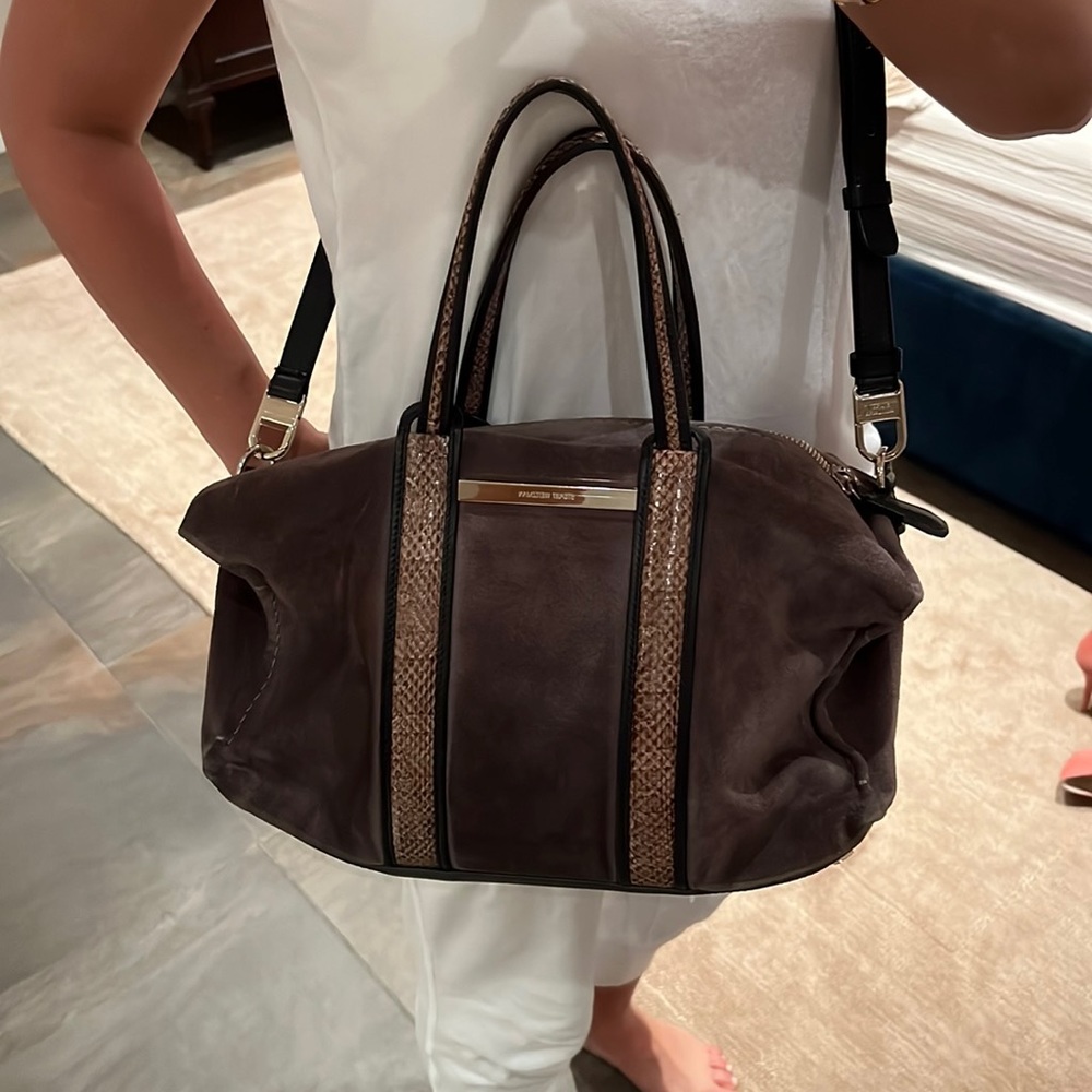 Stuart Weitzman Grey suede Bag with adjustable strap